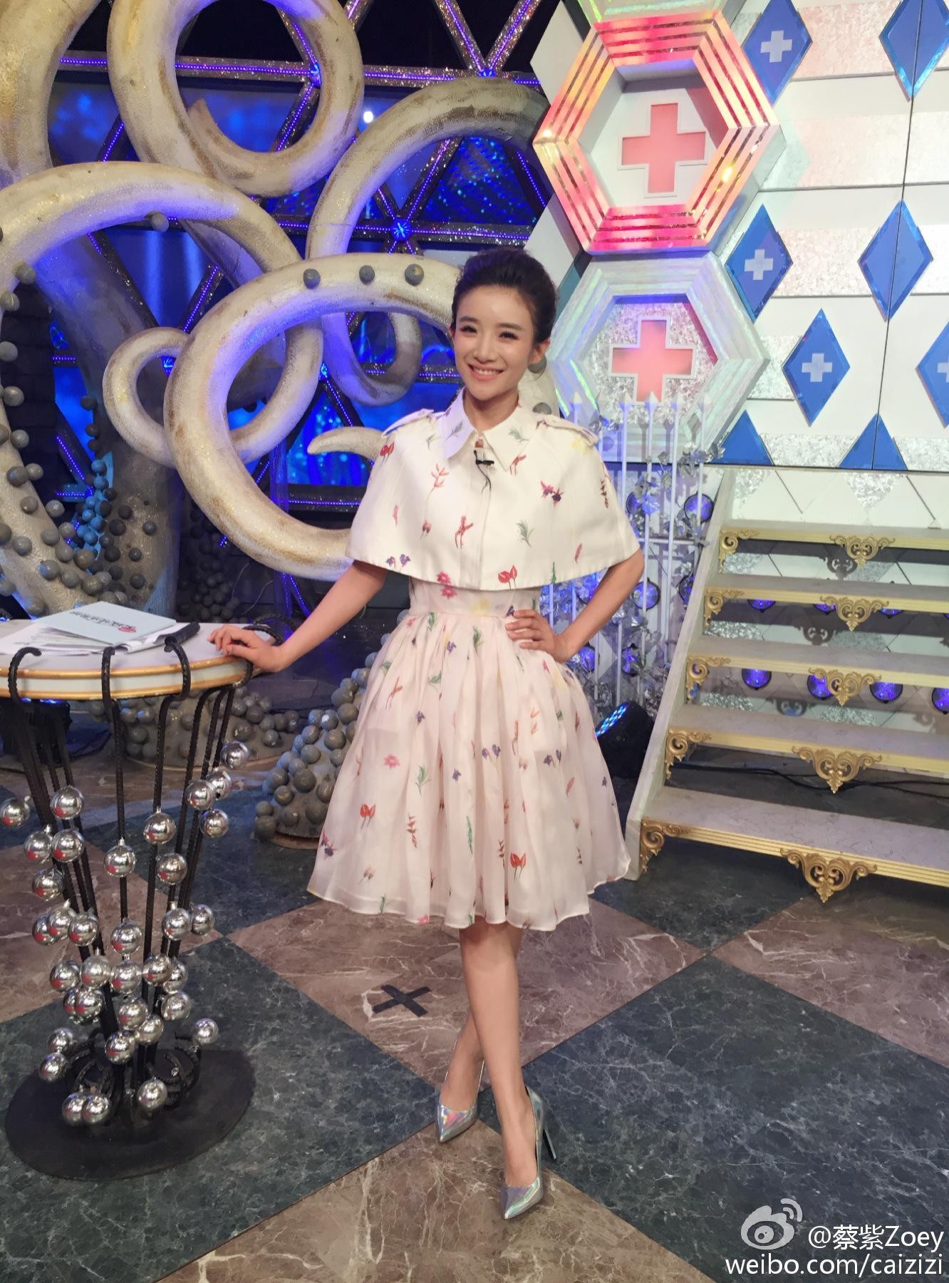 荧幕风华优雅绽放主持人蔡紫活动现场时尚造型解析